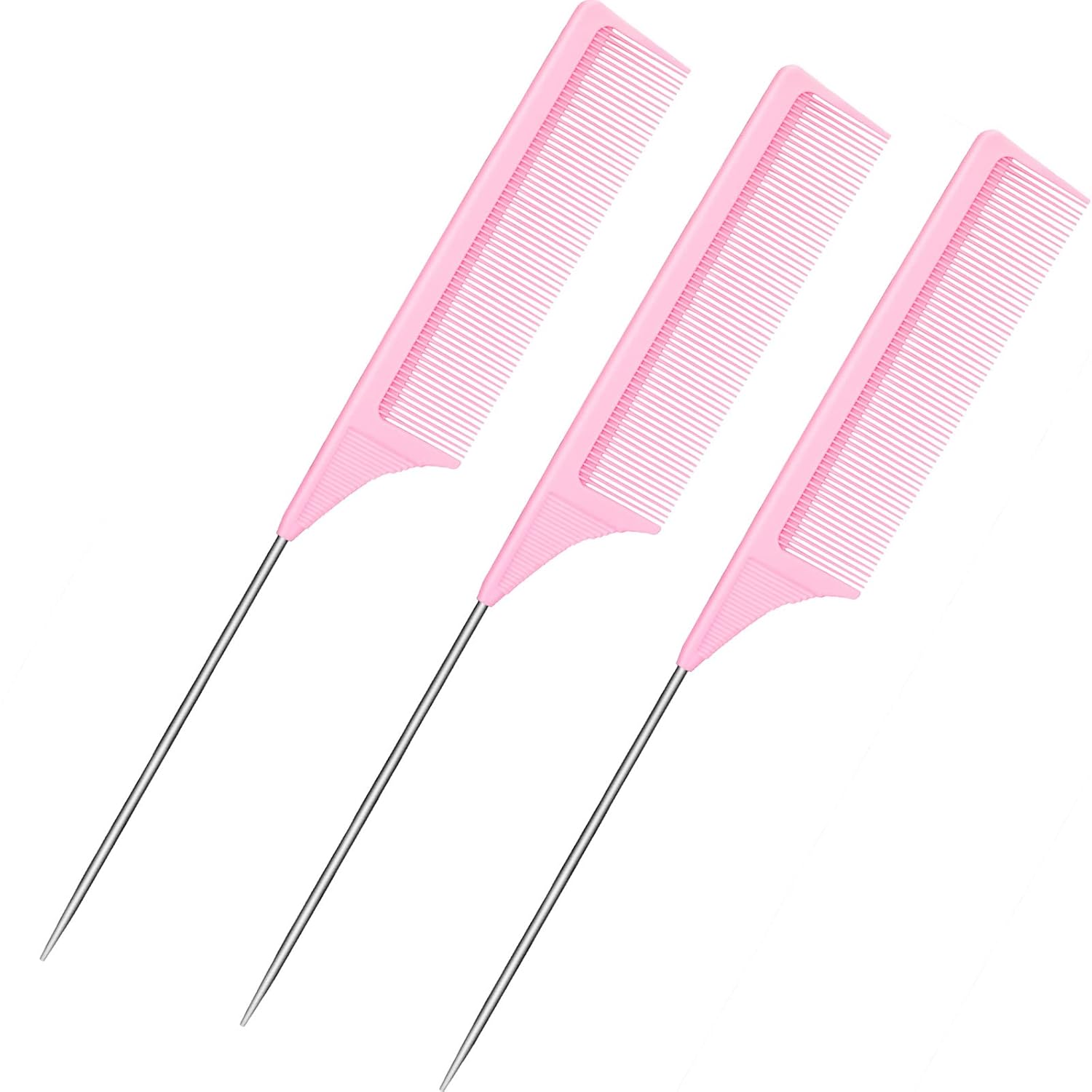 Comb Fine Tooth - 3-Pack Carbon Fiber Heat Resistant Teasing