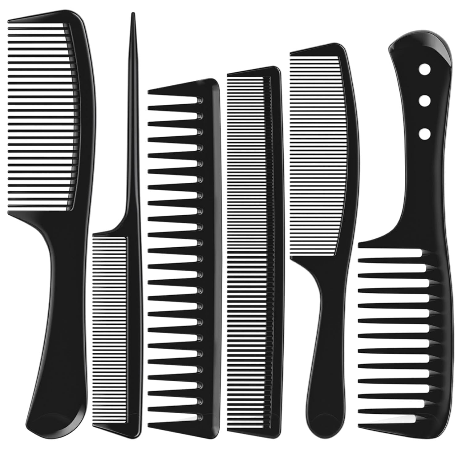 6 PCS Hair Comb Set Black, Dur - مراجعة Comb Fine Tooth وسعره