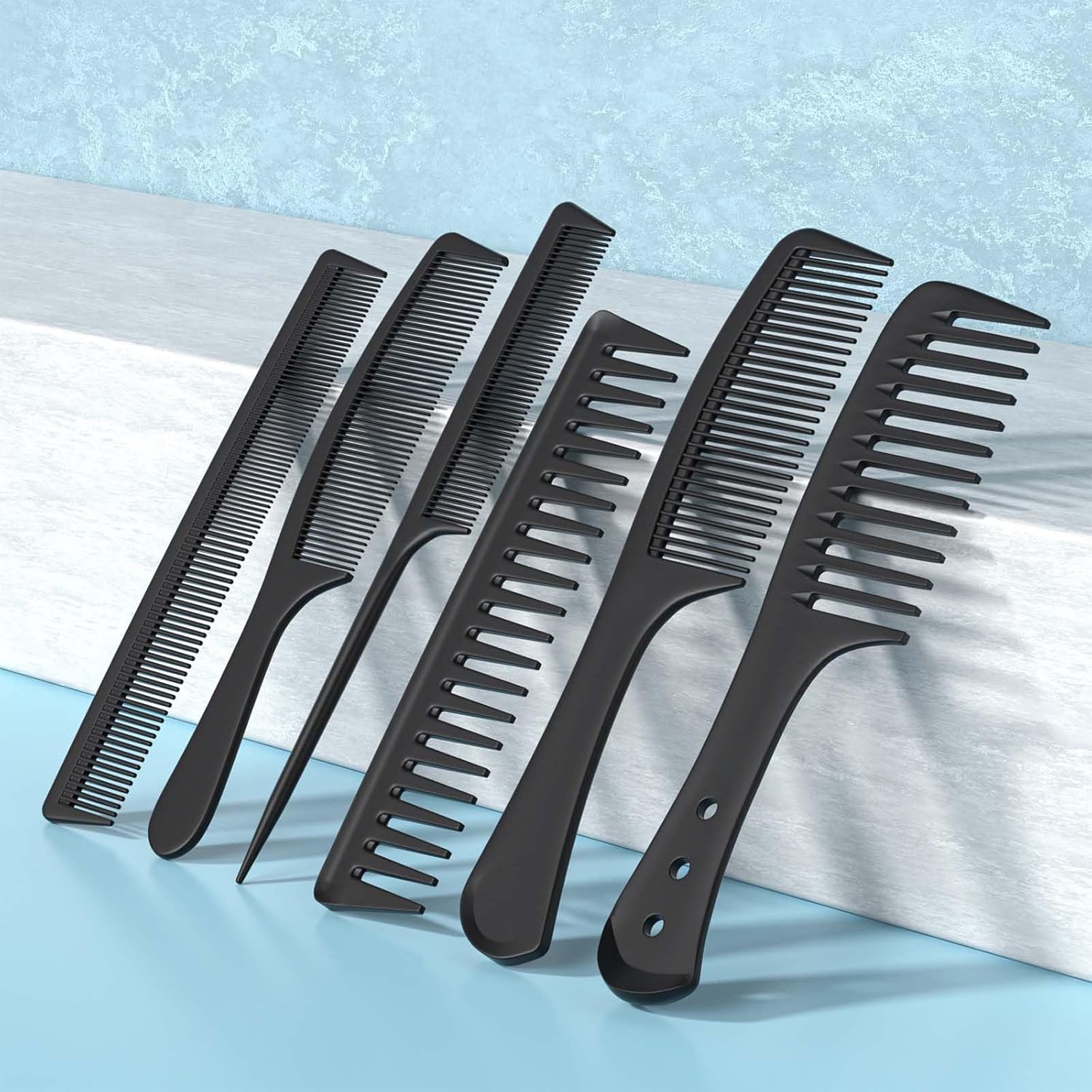 6 PCS Hair Comb Set Black, Dur - مراجعة Comb Fine Tooth وسعره